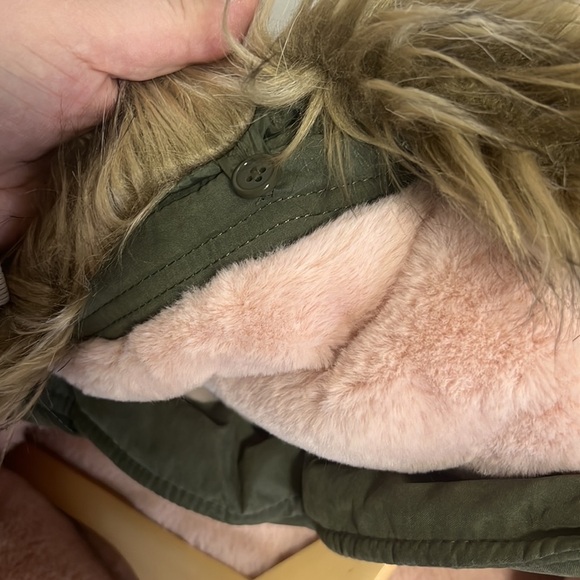 Abercrombie Kids Forest Green Ultimate Parka w/faux Fur size 11/12 - Picture 11 of 12